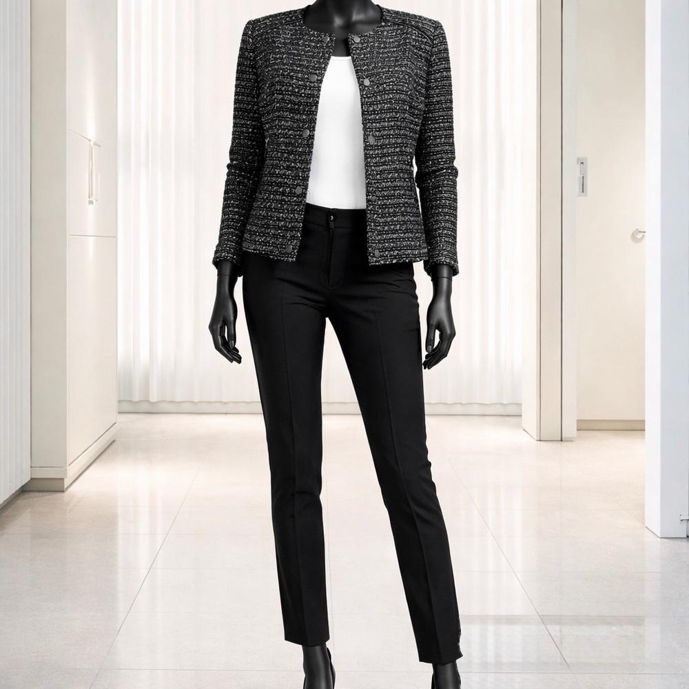 Catherine Malandrino Jacket-Classic Blue/Silver Shimmer Coco Tweed
